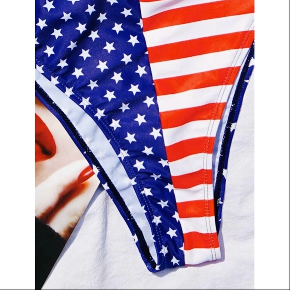 LAST 1! 5🌟SELLER American Flag One-Piece Swimsuit - Picture 4 of 5